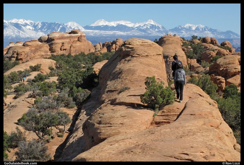 Hikers on the Devils Garden Trail - Arches National Park