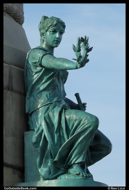 Victory statue on Soldiers' and Sailors' Monument, East Rock Park, New Haven, Connecticut