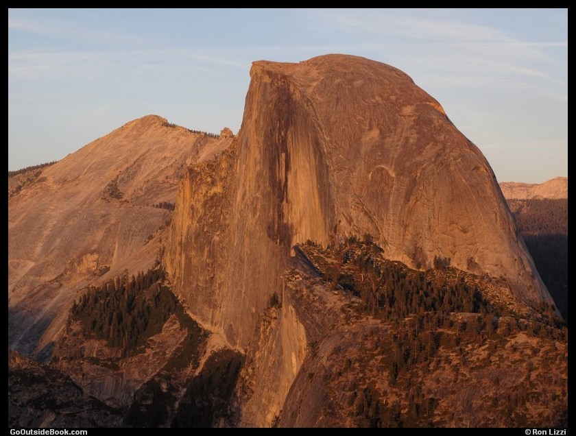 Clouds Rest and Half Dome viewed from Glacier Point at sunset, Yosemite National Park, California