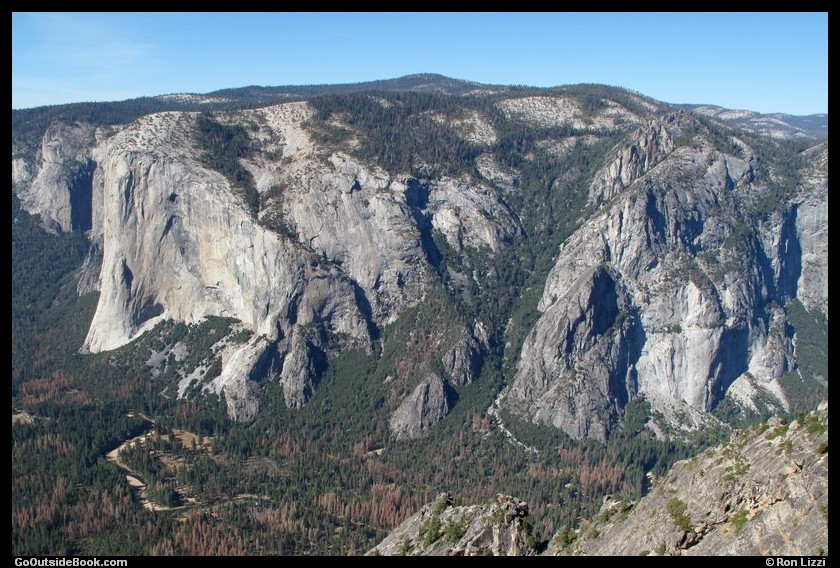 El Capitan and Three Brothers viewed from Taft Point, Yosemite National Park, California