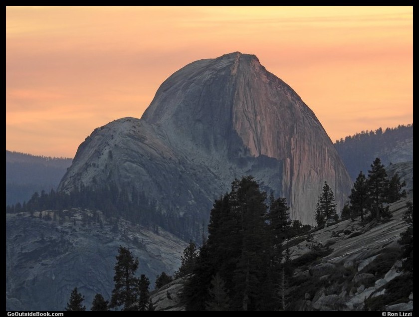 Half Dome viewed from Olmsted Point at sunset, Yosemite National Park, California